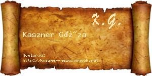 Kaszner Géza névjegykártya