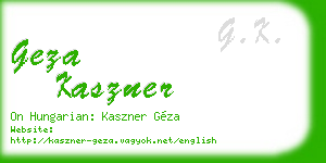 geza kaszner business card