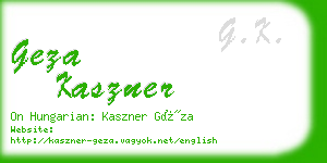 geza kaszner business card